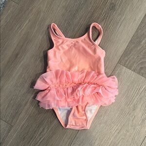NWOT Cat‎ & Jack Pink Shimmery Ruffled Swimsuit